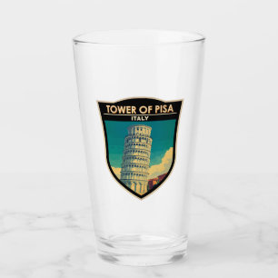 Tower of Pisa Italy Travel Art Vintage Glass