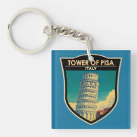 Tower of Pisa Italy Travel Art Vintage