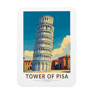 Tower of Pisa Italy Travel Art Vintage Magnet