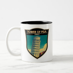 Tower of Pisa Italy Travel Art Vintage Two-Tone Coffee Mug