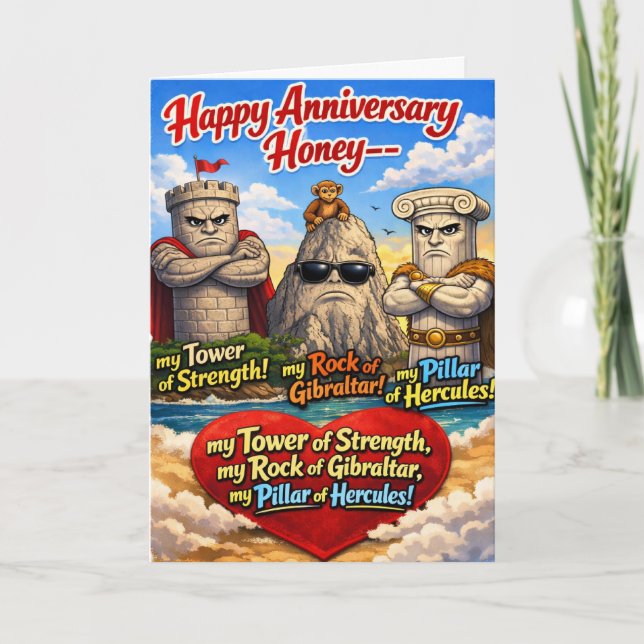 Tower of strength wedding anniversary to husband card (Front)