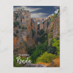 Towering From Above- Ronda Spain Postcard