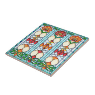 Towering Trio Stained Glass Ceramic Tile