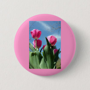 Towering Tulips 6 Cm Round Badge