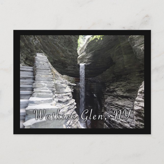 Towering Waterfall Watkins Glen Postcard (Front)
