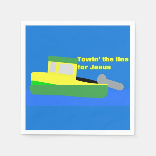 Towin' the Line for Jesus Napkin (Front)