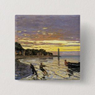 Towing a Boat, Honfleur 15 Cm Square Badge