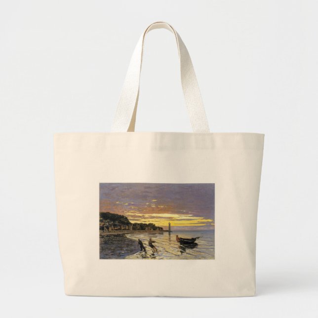 Towing a Boat, Honfleur Large Tote Bag (Front)