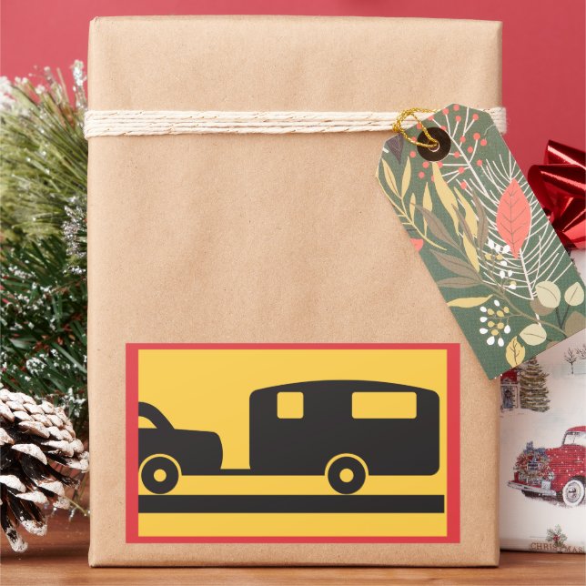 Towing A Caravan Rectangular Sticker (Holiday)
