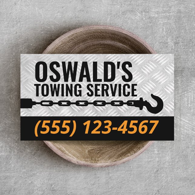 Towing Company Metal Professional Tow Hook  Business Card (Creator Uploaded)