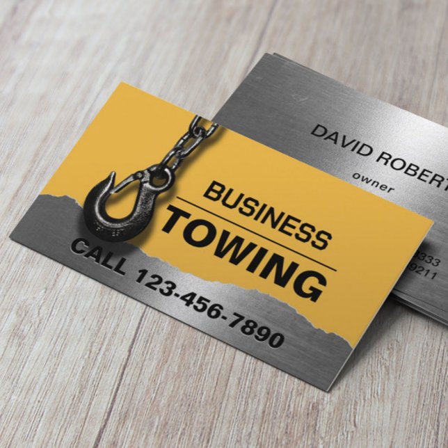 Towing Company Professional Tow Truck Hook  Business Card (Creator Uploaded)