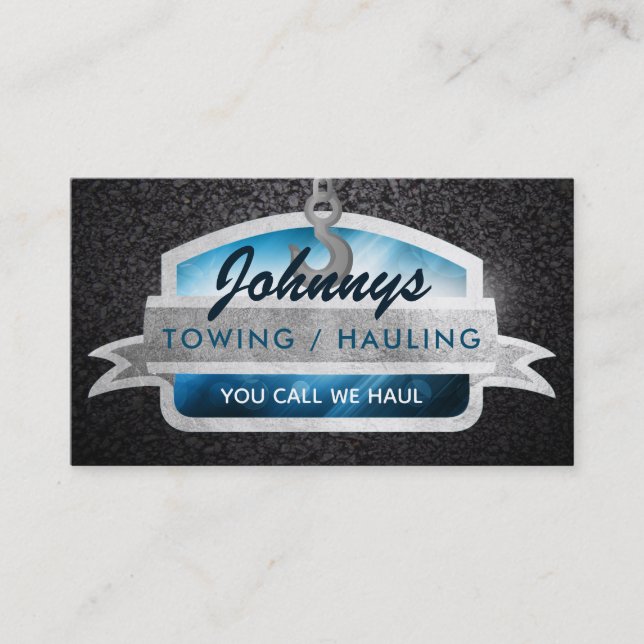 Towing Hauling Slogans Business Cards (Front)