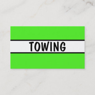 Towing Neon Green Business Card