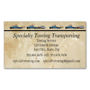 Towing Roadside Assistance Recovery Transportation Magnetic Business Card