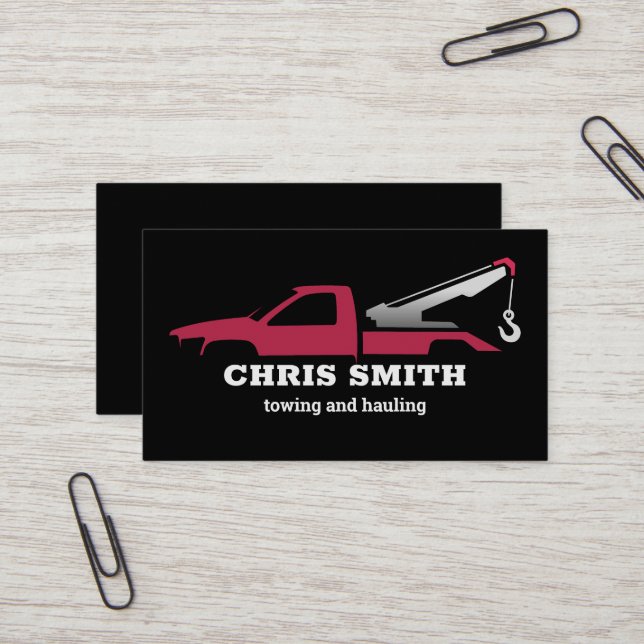 Towing Service Business Card (Front/Back In Situ)