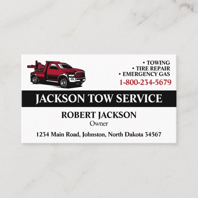 Towing Service Business Card (Front)
