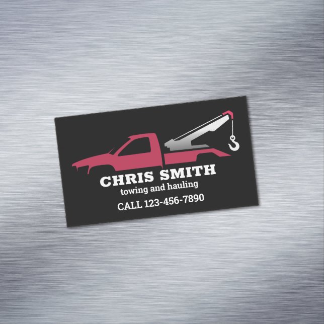 Towing Service Magnetic Business Card (In Situ)