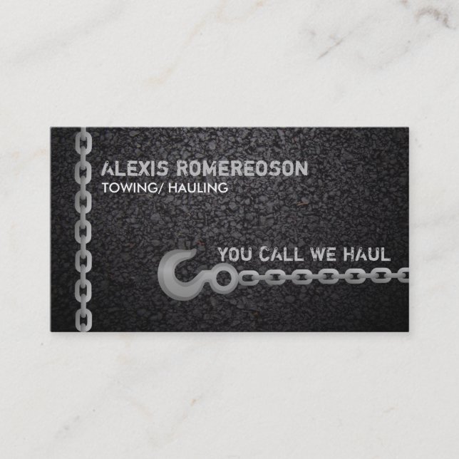 Towing Slogans Business Card (Front)