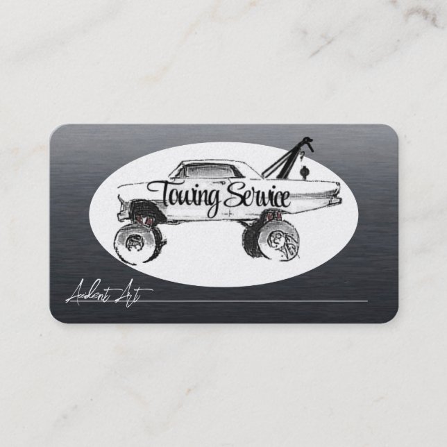 Towing Template Mighty, 3.5" x 2.5"   Business Car Business Card (Front)