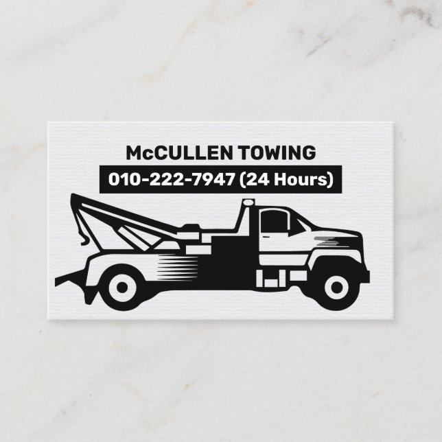 Towing Tow Truck Auto Assist Business Card (Front)