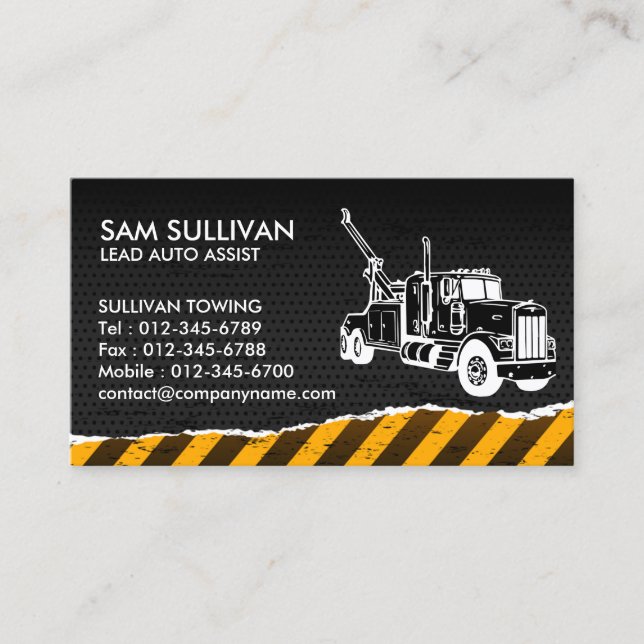 Towing Tow Truck Auto Assist Business Card (Front)
