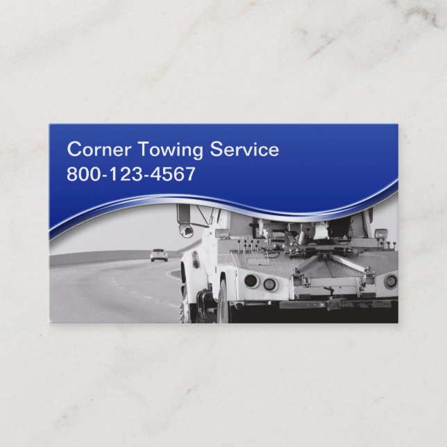 Towing Wrecker Business Cards (Front)