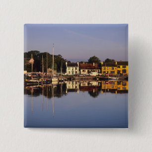 Town and harbour, Kinvarra, County Galway, 15 Cm Square Badge