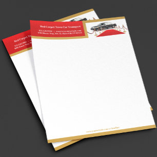 Town Car Service Red Carpet Letterhead Template