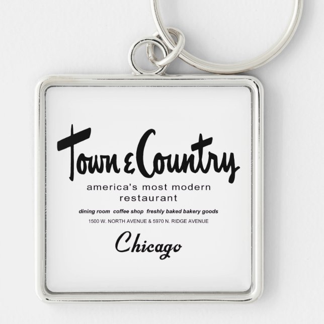 Town & Country Restaurants, Chicago, IL Key Ring (Front)