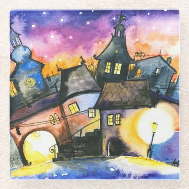 Town Glass Coaster (Front)