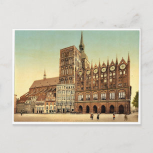 Town hall and St. Nicholas Church, Stralsund, Pomm Postcard