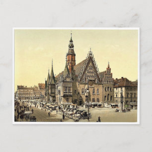 Town hall from the east, Breslau, Silesia, Germany Postcard