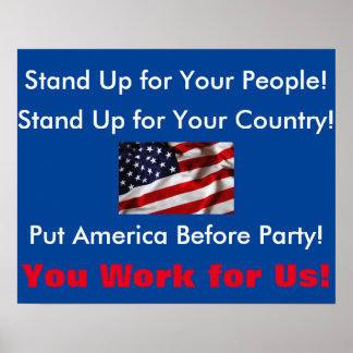 Town hall protest sign