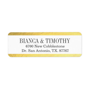 Town Hall Typography Wedding Couple Return Address Label