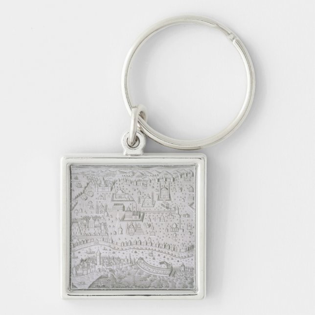 Town map of Constantinople, Turkey, c.1650 (engrav Key Ring (Front)