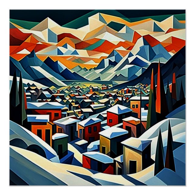 Town nestles in fjord 6 poster (Front)