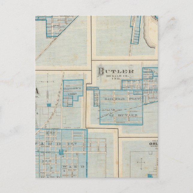 Town of Angola with Fremont Postcard (Front)