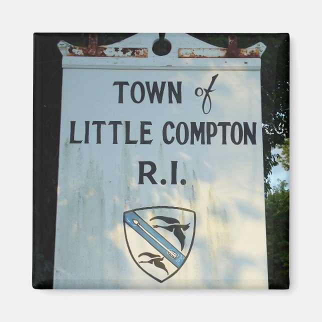 Town of Little Compton, RI wooden sign Magnet (Front)