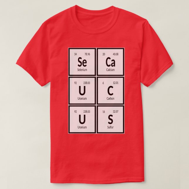 Town of Secaucus Periodic Table of Elements T-Shirt (Design Front)