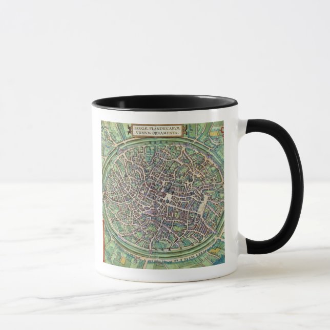 Town Plan of Bruges, from 'Civitates Orbis Terraru Mug (Right)