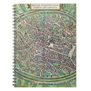 Town Plan of Bruges, from 'Civitates Orbis Terraru Notebook
