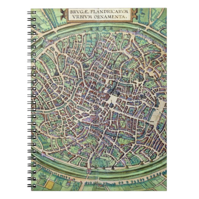 Town Plan of Bruges, from 'Civitates Orbis Terraru Notebook (Front)