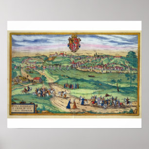 Town Plan of Grodno, from 'Civitates Orbis Terraru Poster
