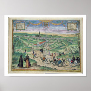 Town Plan of Seville, from 'Civitates Orbis Terrar Poster