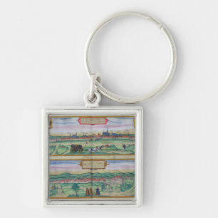 Town Plan of Vienna and Buda, from 'Civitates Orbi Key Ring
