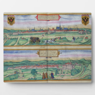 Town Plan of Vienna and Buda, from 'Civitates Orbi Plaque