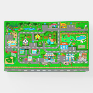 Town Roads for Cars 3x5 Banner