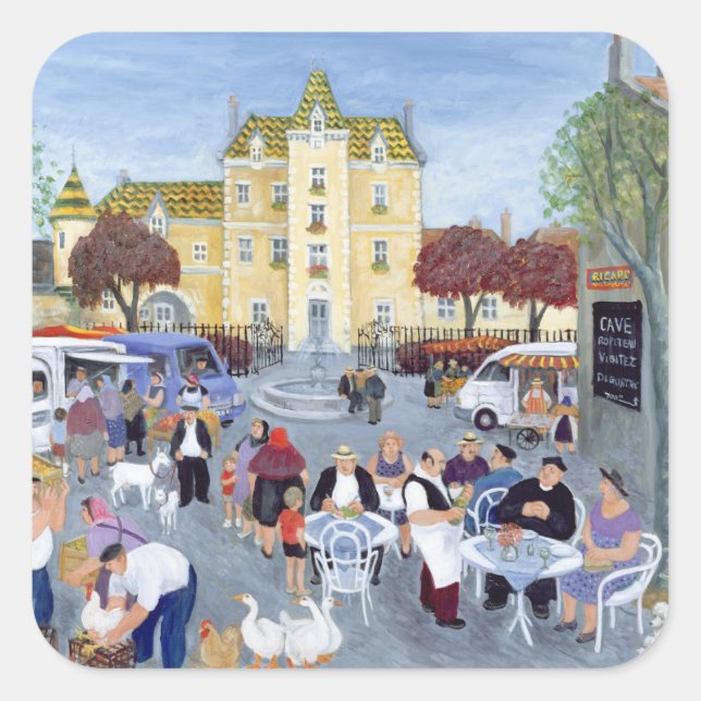 Town Square in Burgundy Sticker (Front)