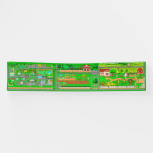 Town-Train-Farm Roads for Cars 2.5x12 Banner