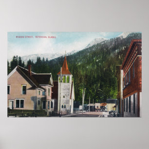 Town View of Mission StreetKetchikan, AK Poster